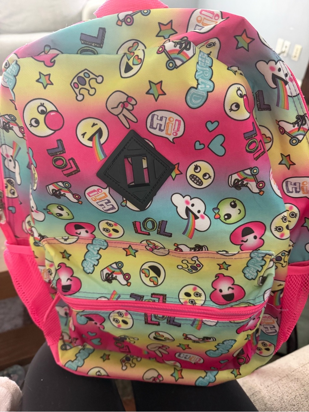 Kids Emoji Rainbow Backpack - Pink Multicolor